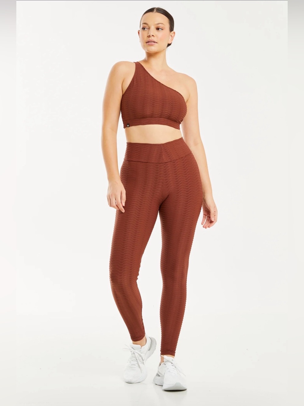 Booty by Brabants - Ribbed Textured Leggings in Deep Brown - One Size Fits All